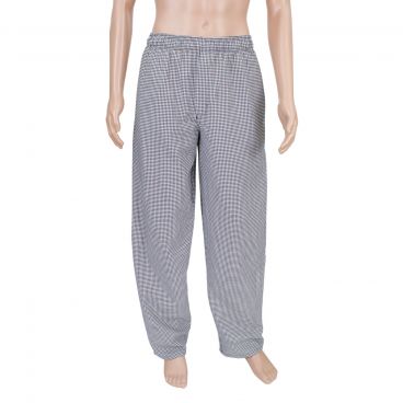 Ritz RZFB-PANT2X Kitchen Wears 2XL (44-46) Houndstooth Cotton Poly Twill Baggy Chef Pants