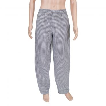 Ritz RZFC-PANTXS Kitchen Wears Extra Small (24-26) Houndstooth Cotton Poly Twill Baggy Chef Pants