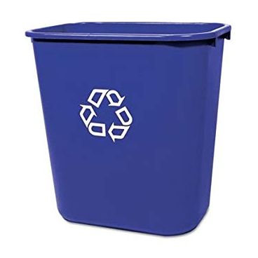 Rubbermaid FG295673BLUE 28 Qt. Medium Blue Deskside Recycling Container