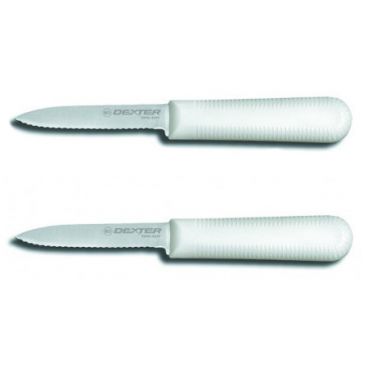 Dexter Russell 15663 2-Pack of 3.25" Sani-Safe Scalloped Paring Knives with Stainless Steel Blade