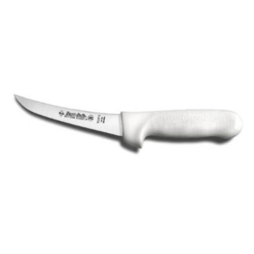 Dexter Russell 01473 Sani-Safe 5" Flexible Curved Boning Knife with Narrow High Carbon Steel Blade and White Polypropylene Handle