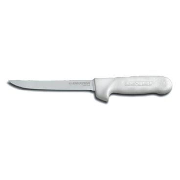 Dexter Russell 01543 Sani-Safe 6" Boning Knife with Flexible High Carbon Steel Blade and White Polypropylene Handle