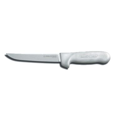 Dexter Russell 01523 Sani-Safe 6" Boning Knife with Wide High Carbon Steel Blade and White Polypropylene Handle