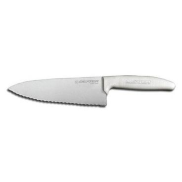 Dexter Russell 12613 6" Sani-Safe Scalloped Cook's Knife with White Handle