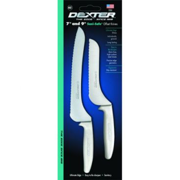 Dexter Russell 20373 Sani-Safe 2-Piece Offset Bread Knives with High-Carbon Steel Blades