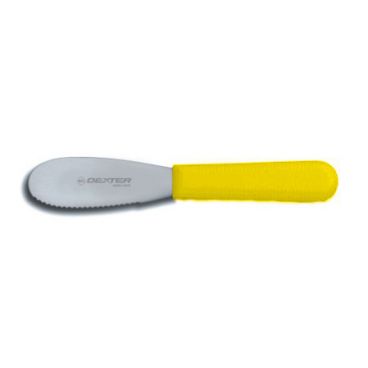 Dexter Russell 18213Y 3.5" Sani-Safe Scalloped Sandwich Spreader with Yellow Handle