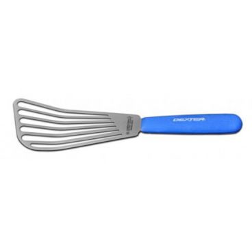 Dexter Russell 19673H Sani-Safe 6.5" x 3" Slotted Heat Resistant Fish Turner with Blue Handle