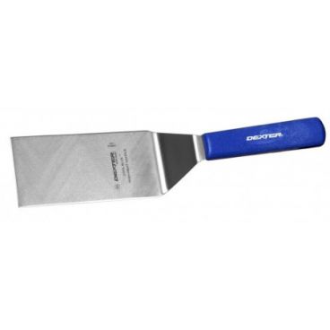 Dexter Russell 19683H Sani-Safe 6" x 3" Heat Resistant Hamburger Turner with Stainless Steel Blade and Blue Handle