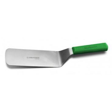 Dexter Russell 19693G Sani-Safe 8" x 3" Cake Turner with Stainless Steel Blade and Green Handle