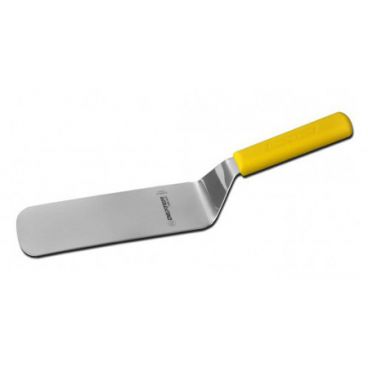 Dexter Russell 19693Y Sani-Safe 8" x 3" Cake Turner with Stainless Steel Blade and Yellow Handle