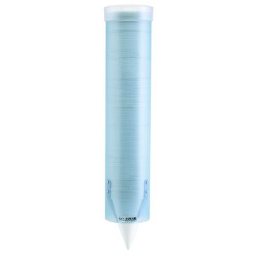 San Jamar C3165FBL 16" Medium Pull-Type Frosted Blue 4 - 10 oz. Water Cup Dispenser