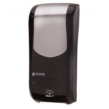 San Jamar SHF970BKSS Summit Rely Hybrid Touch-Free Foam Soap Dispenser - Black and Silver