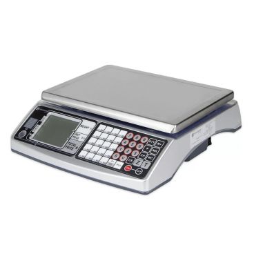 San Jamar SCDG30LFT Legal For Trade Silver Digital Deli Scale w/ Stainless Steel Platform and Price Computing Capability - 30lb / 15kg Capacity