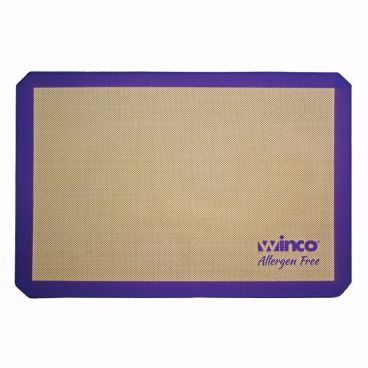 Winco SBS-21PP 14.44" x 20.5" 2/3 Size Allergen Free Purple Silicone Baking Mat