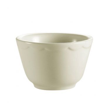 CAC China SC-4 Seville 7.25 Oz. American White Ceramic Scalloped Edge Bouillon Cup