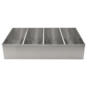 Winco SCB-4 4 Compartment Stainless Steel Cutlery Box