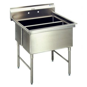 Eagle Group SFN2832-2-14/3 Two 32" x 14" Sideways Bowl Stainless Steel Spec Master Commercial Compartment Sink