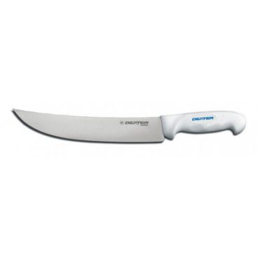 Dexter Russell 24073 10" SofGrip Cimeter Steak Knife with High-Carbon Steel Blade and White Handle