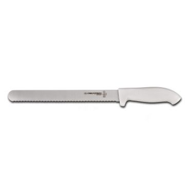 Dexter Russell  24243 SofGrip 12" Scalloped Roast Slicer with High-Carbon Steel Blade and White Handle