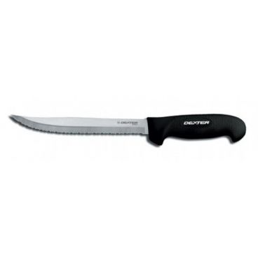 Dexter Russell 24293 SofGrip 8" Tiger Edge Slicer with High-Carbon Steel Blade and Black Handle