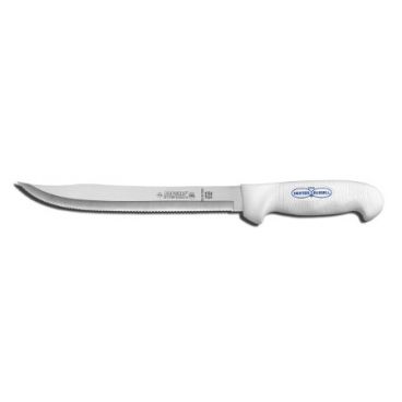 Dexter Russell 24263 SofGrip 9" Scalloped Utility Slicer with High-Carbon Steel Blade and White Handle