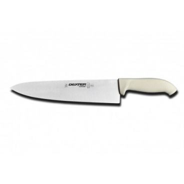 Dexter Russell 24163 10" SofGrip Cook's Knife with High-Carbon Steel Blade and White Handle