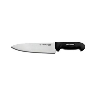 Dexter Russell 24153B  8" SofGrip Cook's Knife with High-Carbon Steel Blade and White Handle