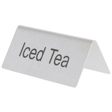 Winco SGN-105 Stainless Steel "Iced Tea" Table Tent Sign