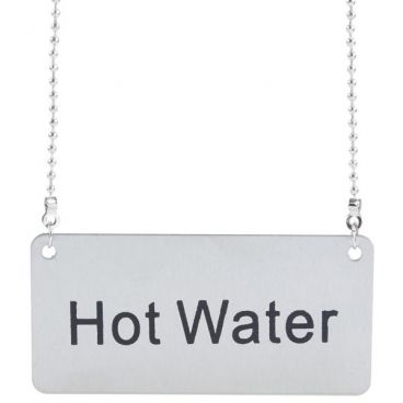 Winco SGN-204 Stainless Steel "Hot Water" Chain Sign