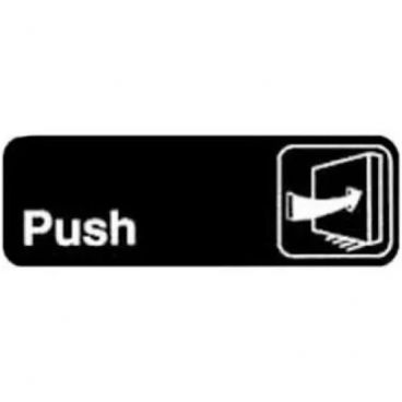 Winco SGN-301 Push Sign - Black and White, 9" x 3"