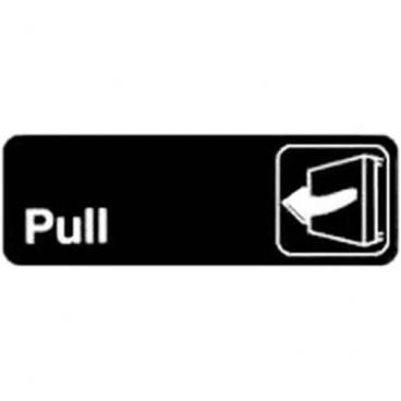 Winco SGN-302 Pull Sign - Black and White, 9" x 3"