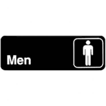 Winco SGN-311 Men's Restroom Sign - Black and White, 9" x 3"