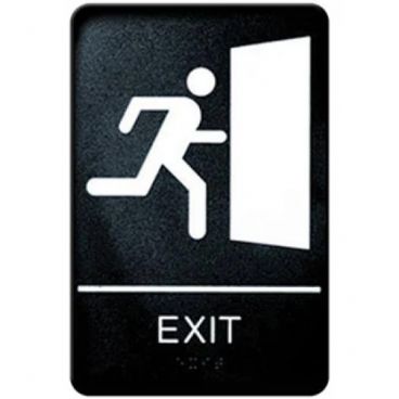 Winco SGNB-604 6" x 9" Exit Wall Sign with Braille