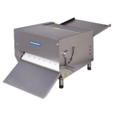 Somerset CDR-700 Stainless Steel Manual Dough Sheeter with 3.5" x 20" Synthetic Rollers - 115V, 1 HP