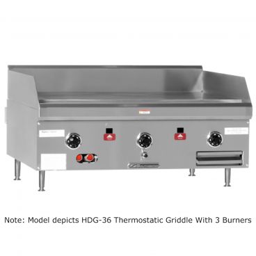 Southbend HDG-24_LP Heavy-Duty 24” Thermostatic Counterline Liquid Propane Gas Griddle With 2 Burners - 60,000 BTU