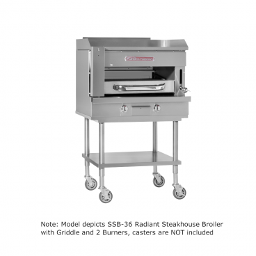 Southbend SSB-32_LP Platinum Series 32” Radiant Steakhouse Liquid Propane Broiler With Griddle Top And 2 Burners - 74,000 BTU