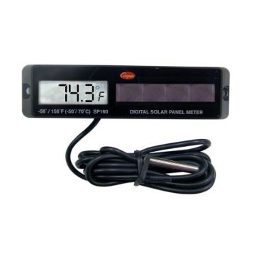 Cooper-Atkins SP160 Rectangular Black Solar Powered Panel Thermometer
