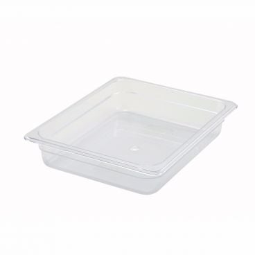 Winco SP7202 Poly-Ware 2 1/2" Deep 1/2 Size Clear Polycarbonate Food Pan