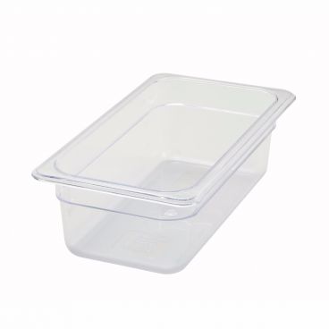 Winco SP7304 Poly-Ware 3 1/2" Deep 1/3 Size Clear Polycarbonate Food Pan