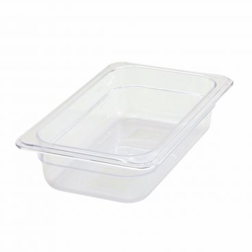Winco SP7402 Poly-Ware 2 1/2" Deep 1/4 Size Clear Polycarbonate Food Pan