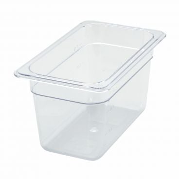 Winco SP7406 Poly-Ware 5 1/2" Deep 1/4 Size Clear Polycarbonate Food Pan