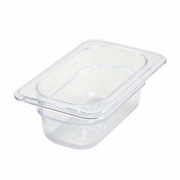 Winco SP7902 Poly-Ware 2 1/2" Deep 1/9 Size Clear Polycarbonate Food Pan