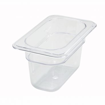 Winco SP7904 Poly-Ware 3 1/2" Deep 1/9 Size Clear Polycarbonate Food Pan