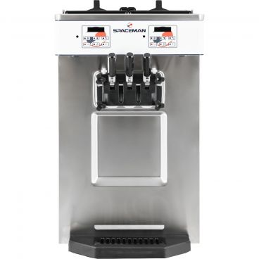 Spaceman 6235-C Gravity-Fed 24-Liter Countertop Soft Serve Ice Cream Machine With Two 12L Hoppers, 3 Dispensers And Digital Controls, 208-230V 1-phase