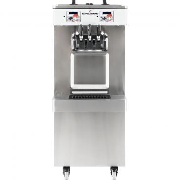 Spaceman 6250-C Gravity-Fed 24-Liter Floor-Standing Soft Serve Ice Cream Machine With Two 12L Hoppers, 3 Dispensers And Digital Controls, 208-230V 1-phase
