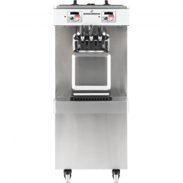 Spaceman 6250A-C Air Pump Pressurized 16-Liter Floor-Standing Soft Serve Ice Cream Machine With Two 8L Hoppers, 3 Dispensers And Digital Controls, 208-230V 1-phase