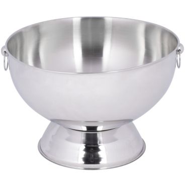 Winco SPB-35 3 1/2 Gallon Punch Bowl with Decorative Handle Rings