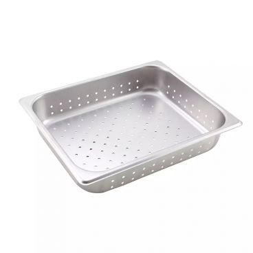 Winco SPHP2 Half Size Perforated Steam Table / Hotel Pan 2 1/2" Deep Anti-Jam