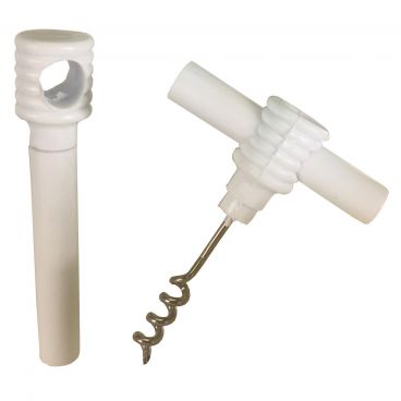 Spill Stop 132-07 Hand-Held T-Shaped Pocket Corkscrew - White