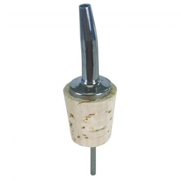 Spill Stop 285-30 Chrome Tapered Liquor Pourer with Natural Cork